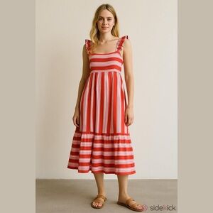 J. Crew Striped Midi Dress